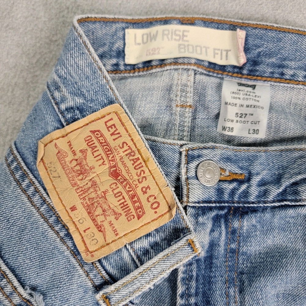 Levis 527 Bootcut Jeans Men's 36x28 Blue Low Rise Denim 2010s Lightwash Cowboy